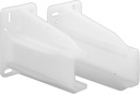 Prime-Line R 7227 Rear Drawer Track Back Plate – Support and Maintain Alignment of Bottom/Side Mounted Drawer Glides, 5/16 In. x 7/8 In., Plastic, White (1 Pair)