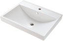 Luxier CS-029 Bathroom Rectangular 24-1/2 in. Drop-In Ceramic Bathroom Sink in White