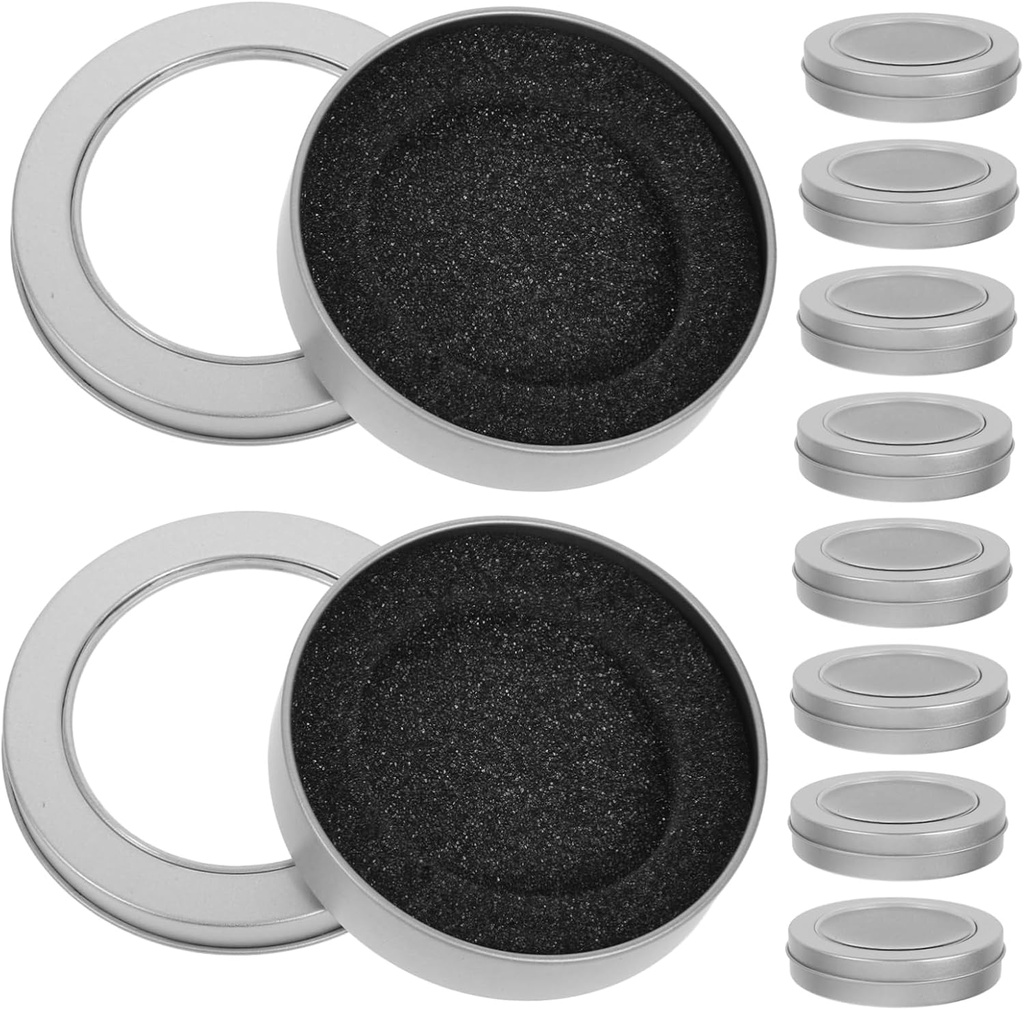 Garneck 10pcs Iron Candy Storage Case Round Container for Cookies Sweets and Projects Lightweight and Portable