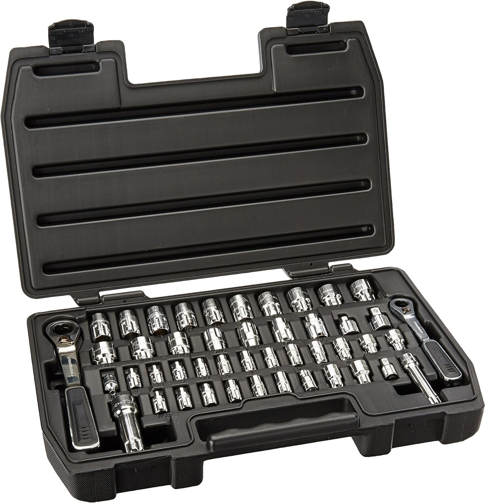 GEARWRENCH 46 Pc. 1/4" & 3/8" Drive 6 Pt. Pass-Thru™ Mechanics Tool Set, SAE/Metric - 8946