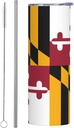 20ozMaryland State Flag stainless steel straw lid cup, double-layer stainless steel, can be drunk directly or with a straw