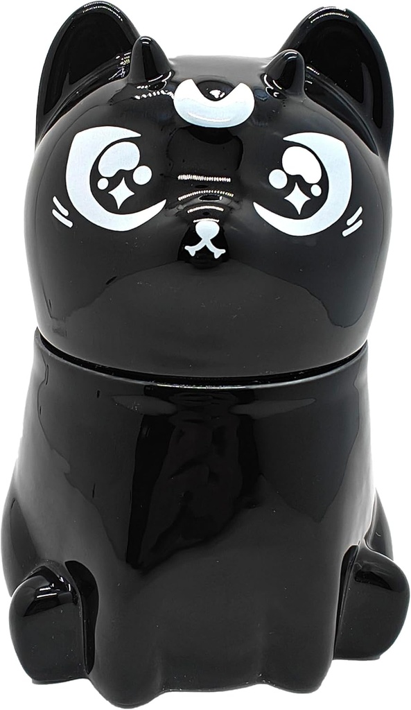 Ceramic Cat Cookie Jar Car Treat Jar Storage Jar Sealed Jar Home Decor Accessories Large Black