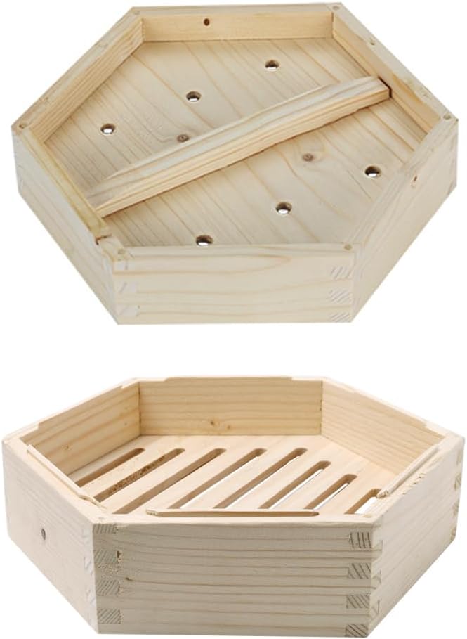 Yardwe 1set Wooden Dim Sum Steamer Food Steaming Basket Lid for Healthy Cooking for Seafood Vegetables and Dumplings Kitchen Steamer Accessory