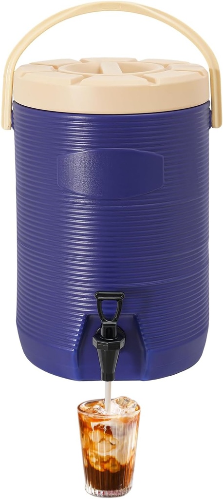 Stainless Steel Insulated Container with Faucet, 4.5GAL Insulated Food Cooler Carrier, Insulated Beverage Dispenser, 10x15in Insulation Drinking Warmer Dispenser (Blue)