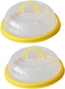 2Pcs Microwave Food Cover Sturdy Heating Lid for Plates and Bowls Easy to Use Design with Handle for Oven and Refrigerator Use