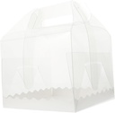 10-Piece 4-Inch Plastic Cake Box Carrier Handle for Birthday Cakes and Mousse Desserts for Bakery Packing and Transport