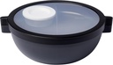 Mepal - Bento Vita Bowl - Lunch Box with Compartments - Extra Dressing Lid & Tray - Bento Box - Salad Box To-Go - 1500 ml - Nordic Black