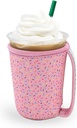 GoCuff Iced Coffee Sleeves Reusable Neoprene Insulator With Handle for Iced Coffee Cups, Cold Beverage Compatible For Soda, Latte, And Other Coffee Cups – Sprinkles (Small 16oz)