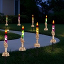 Dazzle Bright Halloween Decorations, 10 Pack Lighted Battery Operated Skeleton Hands Hold Candle with Stakes, Pathway Decor for Indoor Outdoor Party Home Garden