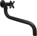 Single Cold Wall Mounted Faucet 360° Swivel Garden Sink Water Tap Black Cross Handle Longer Outdoor Mop Faucets G1/2 (10.24 in)