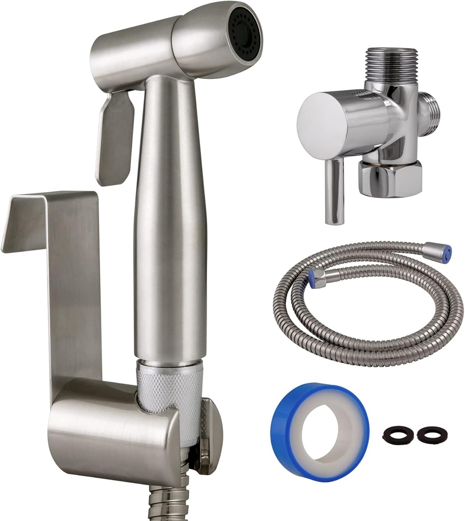 Design House 588913-SS Modern Single-Function Dual-Mount Hand Held Bidet Sprayer for Bathroom, Stainless Steel