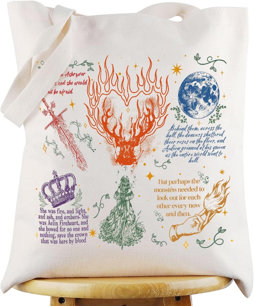 KEYCHIN TOG Bookish Tote Bag Novel Series Fans Gifts Book Lover Fans Reusable Grocery Bag Tog Bookish Gifts