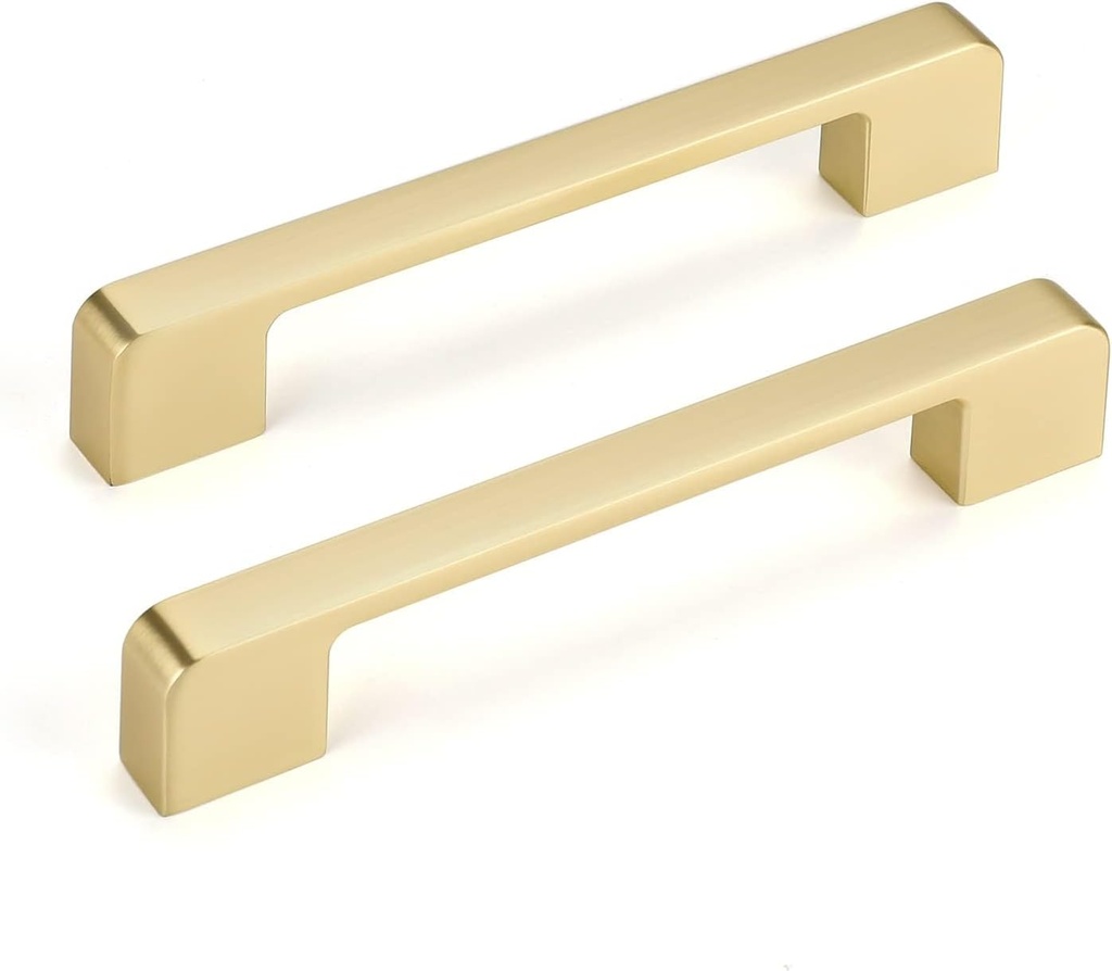 10 Pack 5 Inch Brushed Gold Cabinet Pulls Soild Zinc Alloy Gold Cabinet Handles - Brass Dresser Drawer Pulls for Kitchen Cabinet Hardware Zinc Alloy Handles
