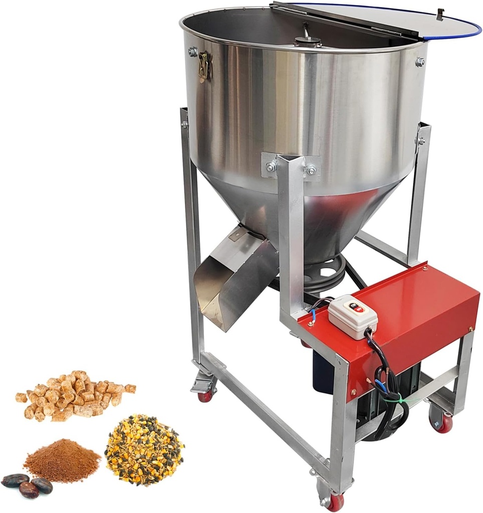 110lbs Feed Mixer Blender Dry Powder Mixer Blender Mixing Machine for Dry&Wet Particle Powder Mixer Machine Stainless Steel 110v