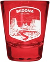 R and R Imports Sedona Arizona Souvenir Engraved Full Color 2oz Shot Glass Red 4-Pack