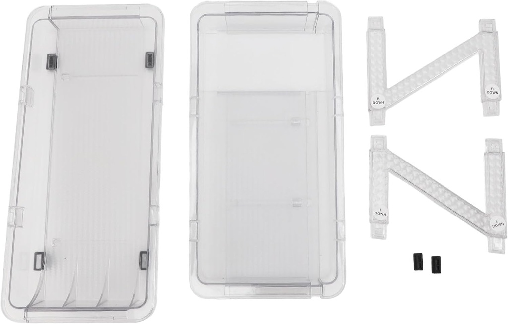 2 Layer Rolling Soda Can Organizer for Refrigerator, PET Material, Adjustable Width, Easy and Fun Retrieval Clear Expandable Beverage Dispenser for Fridge Pantry Freezer