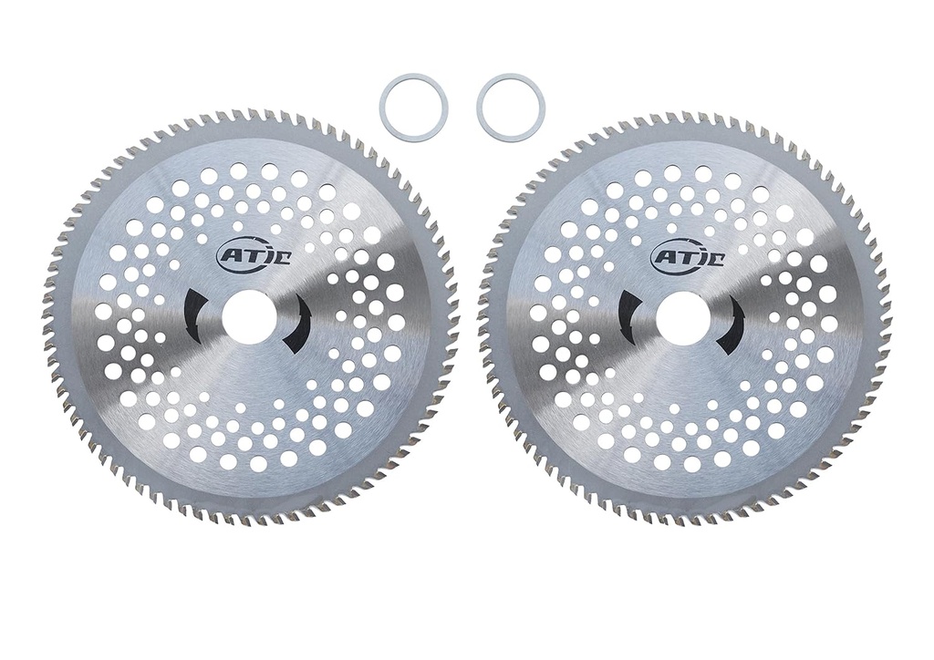 8" x 80T 8-Inch 80 Tooth Carbide Tip Circular Saw Brush Cutter Trimmer Weed Eater Blade (2 Pack)