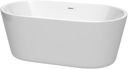 Carissa 60 Inch Freestanding Bathtub in White with Shiny White Drain and Overflow Trim