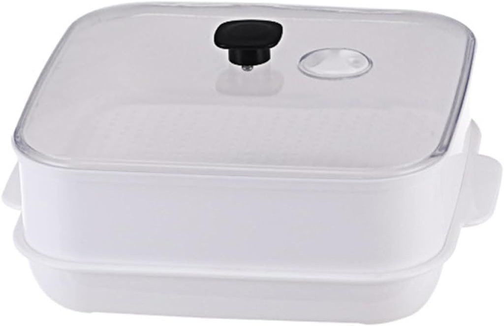 1Pc Microwave Food Steamer Basket with Transparent Cover Single Layer Dim Sum Rack for Cooking Vegetables Dumplings and Fish Practical Kitchen Microwave Steaming Container