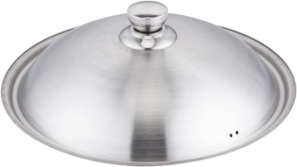 BESTonZON Wok Lid Slow Cooker Lids Replacement Oval Stainless Steel Universal universal pan pot cast iron skillet 32CM Pan Stainless Steel Pot Skillet Cover Pot Cover