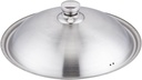 BESTonZON Wok Lid Slow Cooker Lids Replacement Oval Stainless Steel Universal universal pan pot cast iron skillet 32CM Pan Stainless Steel Pot Skillet Cover Pot Cover