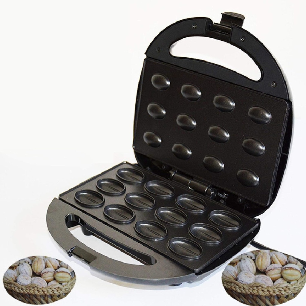 Waffle maker ， JamieLin Household Electric Walnut Cake Maker ， Small Nut Waffle Machine Sandwich Iron Toaster Breakfast Baking Pan