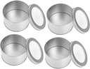 Tin Can Lids Round Tin Boxes View Window 4 Pieces Perfect for Candies Cake Dessert Jar