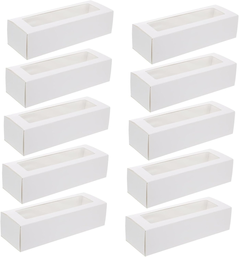 minkissy 10pcs Window Baking Boxes for Cookies and Snacks Compact Dessert Packaging for Parties Birthdays and Weddings
