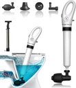 Toilet Plunger,High Pressure Air Drainage Injector, Pneumatic Sewer Piston with Visual Air Pressure Gauge,Bathrooms, Sinks, Floor Drains, Kitchens, and Plumbing Clogs