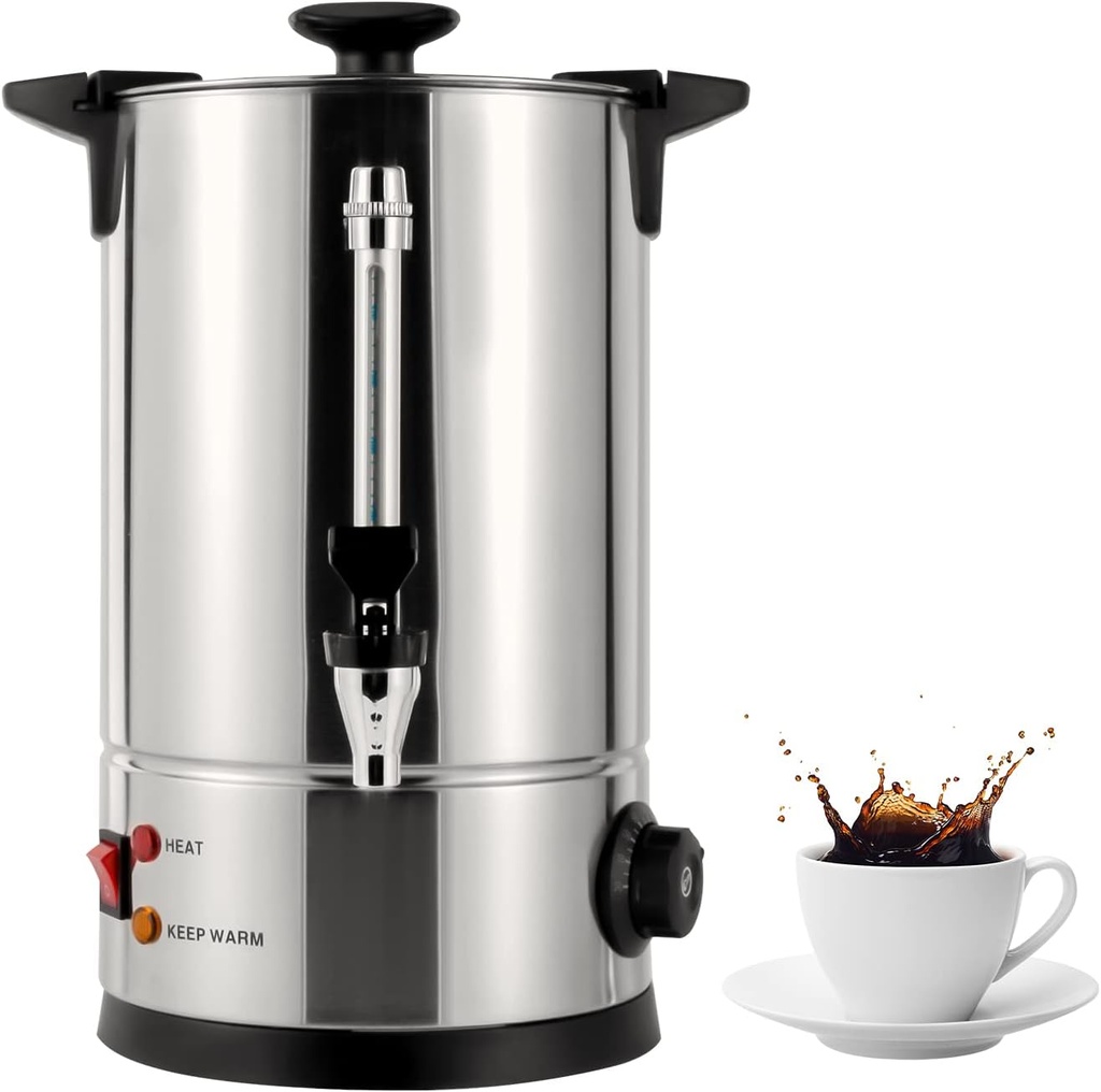 Commercial Coffee Urn, Stainless Steel Hot Beverage Dispenser Coffee Maker Hot Water Urn for Catering Hot Drink Dispenser 8L