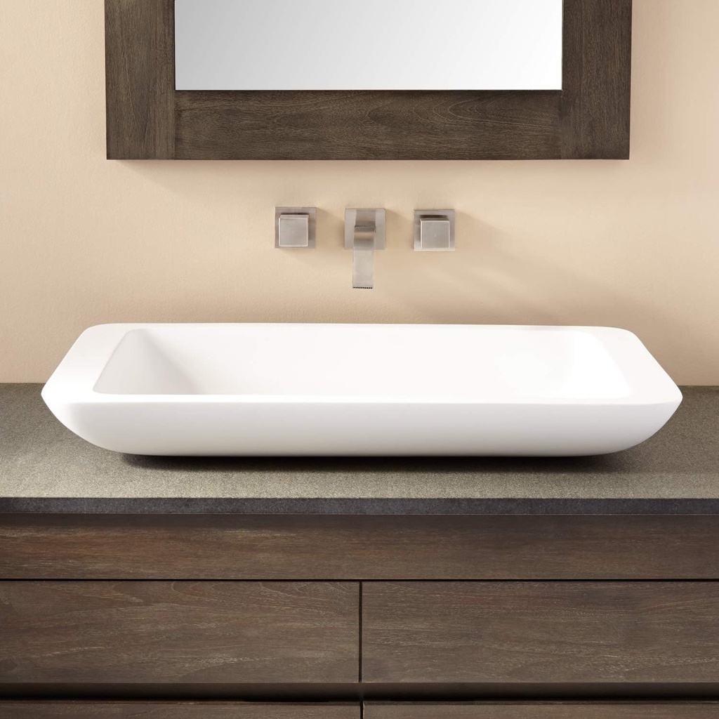 Signature Hardware 289330 Alanna 31" Resin Vessel Bathroom Sink - White
