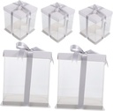 GLEAVI 5pcs Clear Cake Box Portable Bakery Packing Box for Birthday Wedding Shower Easy to Use Lightweight Cakes from Damage