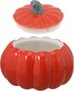 1pc Ceramic Pumpkin Storage Jar Airtight Lid for Tea Spices and Treats Canister for Kitchen Organization and Home