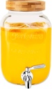 Drink Dispenser, 1 Gallon Glass Drink with Stand for Parties (1 Gallon Single)