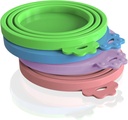 WANBAO 4 Pack Silicone Pet Food Can Lids for 3 Standard Size Food Cans for Pet Food Cans or Canned Goods, Multicolor Light Blue, Light Green, Light Purple, Pink