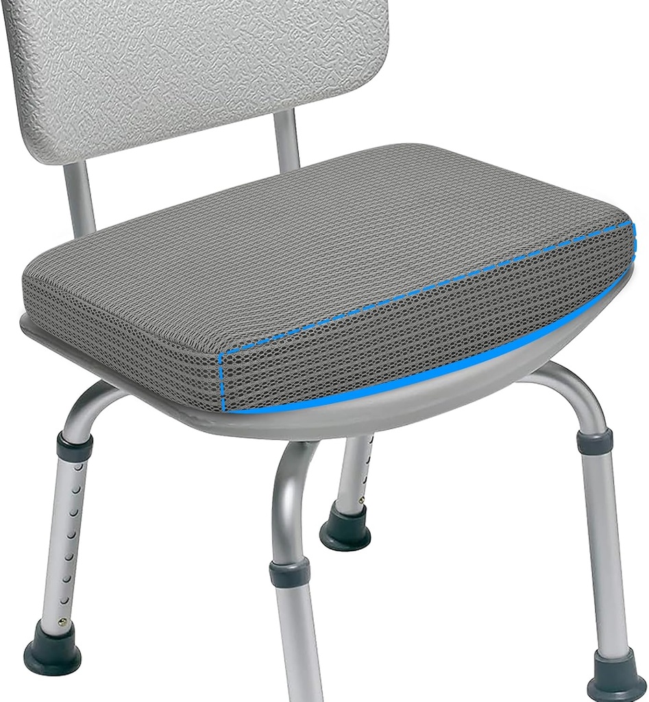 HAVARGO Shower Seat Cushion for Transfer Bench for Bathtub Shower Seats for Elderly, Easy Maintenance Anti Slip Quick Dry Soft to Skin Foam Cushion,Grey