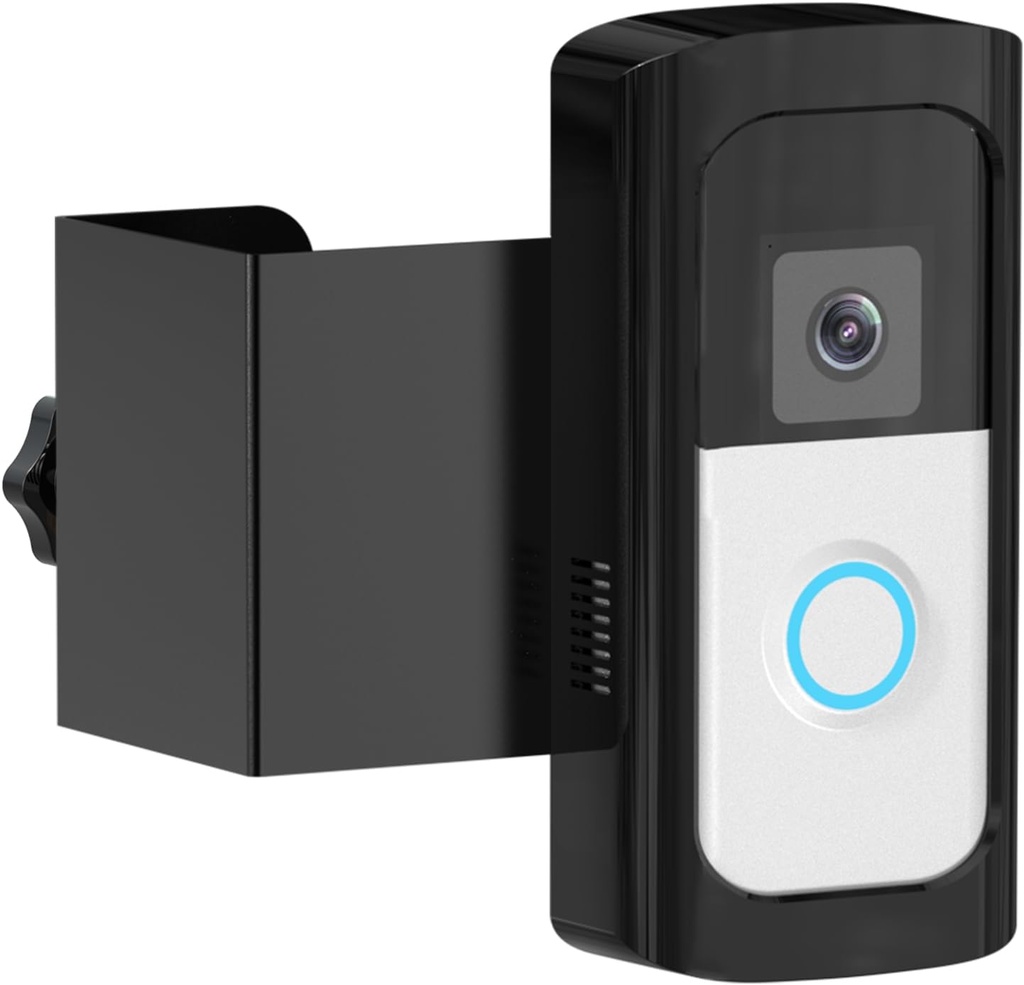 Anti-Theft Video Doorbell Camera Mount, Doorbell Bracket No Drilling Compatible with Video Doorbell (2024 Release)/ Battery Doorbell Plus/Pro for Houses, Apartments, Rentals (Black)