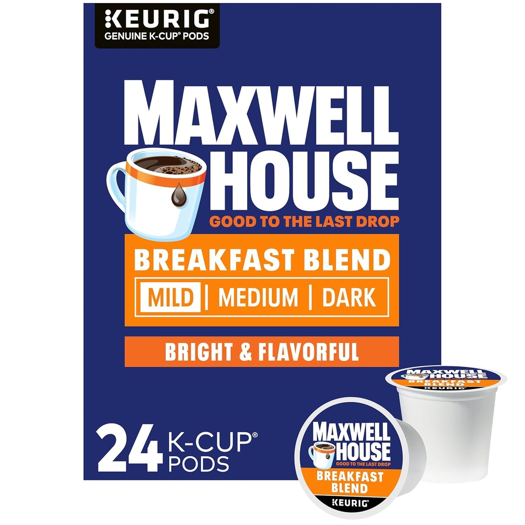 Maxwell House Breakfast Blend Light Roast K-Cup® Coffee Pods, 24 ct. Box