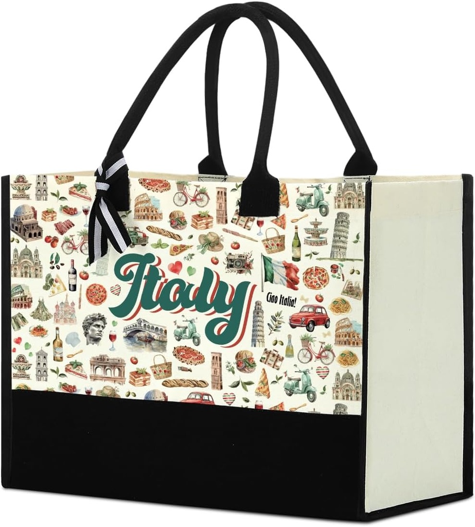Italy Chicago New York Las Vegas Paris Gifts for Women Canvas Tote Bag
