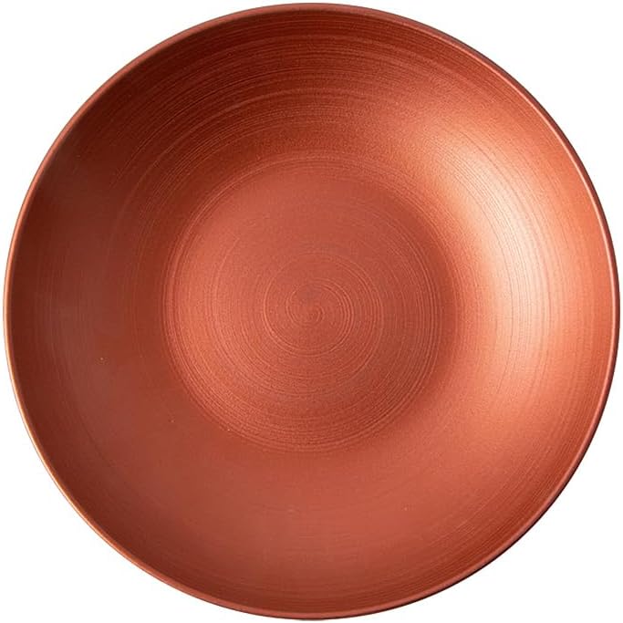 Villeroy & Boch Manufacture Rock Glow Flat Bowl, Premium Porcelain in a Refreshing Combination of Copper and Black, Made in Germany, Dishwasher Safe, 9.25 in