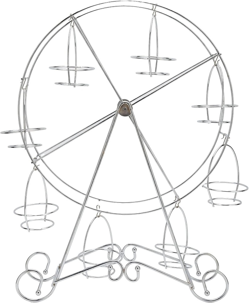 Ferris Wheel Cupcake Stand 8 Cups, Dessert Carrier Display Holder, Stainless Steel Cake Stand with 8 Cupcake Holders, Elegant Dessert Display for Restaurants Theme Party Wedding