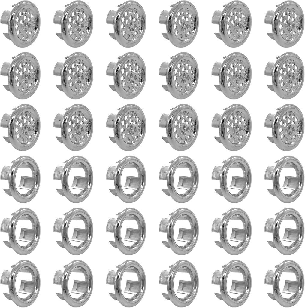 36 PCS Sink Overflow Ring,Bathroom Sink Overflow Trim Ring, Basin Sink Round Hole,Round Basin Trim Drain Cap Cover Suitable for Home, Sink, Bathroom, Kitchen
