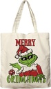 Dlzdn Merry Christmas Funny Tote Bag Winter Reusable Shopping Grocery Bag Beach Bag Birthday Gifts for Women Teacher
