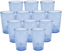 TrueCraftware- 8 oz. Pebbled Tumbler Drinking Cups Blue Color Set of 12 - Reusable Premium Water Iced Tea Glasses Drinking Glasses Stackable Dishwasher Safe Break-Resistant for Home and Restaurants