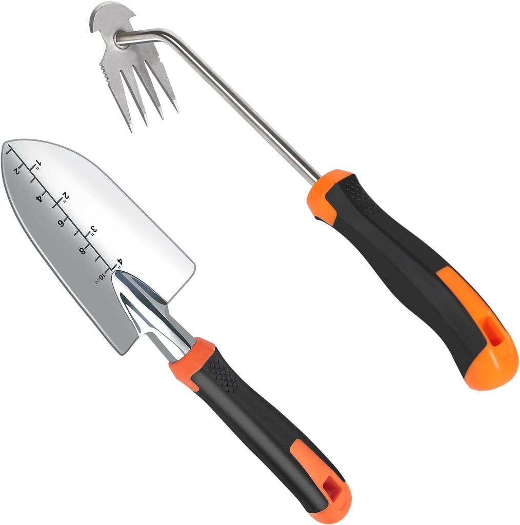 Weed Puller Tool and Garden Shovel, Fecsam Weeder, Sturdy Manual Hand Trowel Spade - Comfortable Handle for Gardening Yard Grass Dandelion Root Pulling, Digging