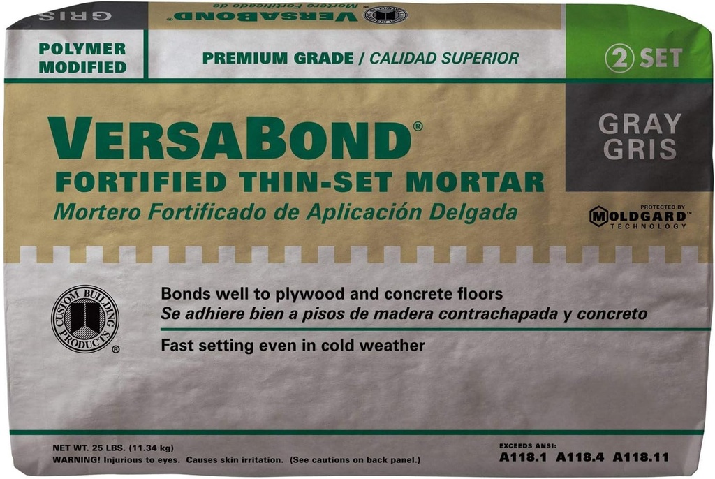 CUSTOM BUILDING PRODUCTS Custom BLDG Products 25Lb AP Thin Set Mortar Custom BLDG Products MTSG25 25Lb AP Thin Set Mortar