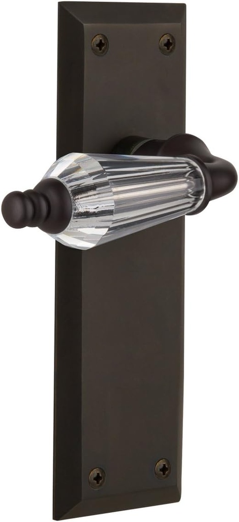 Nostalgic Warehouse New York Plate with Parlor Lever, Single Dummy, Oil-Rubbed Bronze