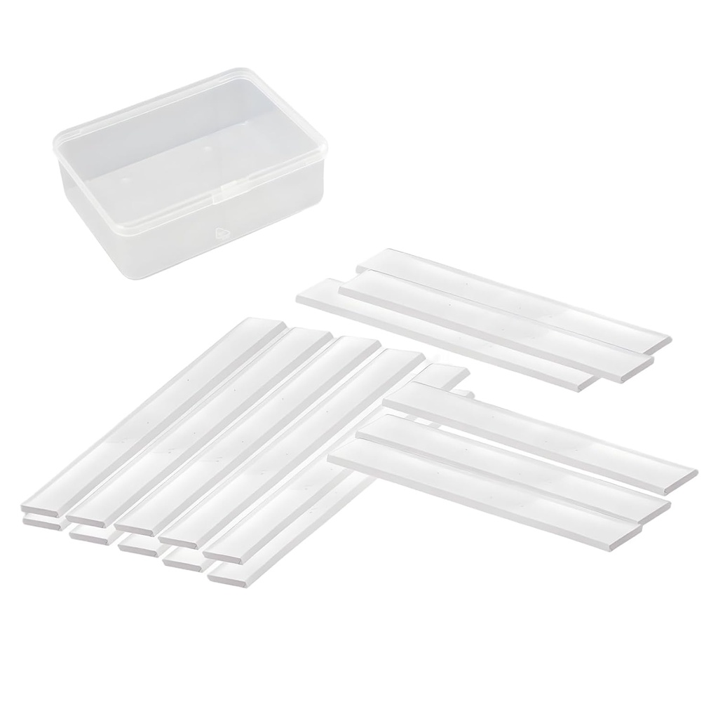 1/8" x 1/4" x 2" Clear Setting Blocks - Plastic Setting Blocks for Glass and Mirrors （Pack of 200）