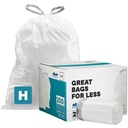 Plasticplace Custom Fit Trash Bags Compatible w Simplehuman Code H Drawstring Bags 8-9 Gallon Tear-Resistant Liner 200 Count Heavy-Duty Waste Disposal