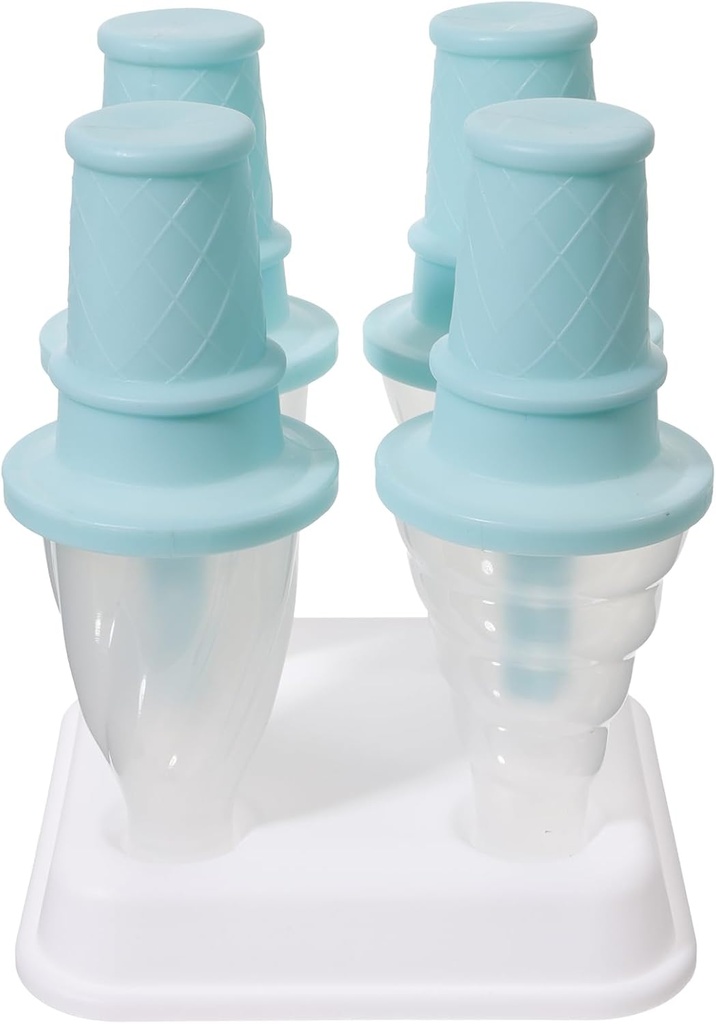 Popsicle Mold with 4 Pops, Silicone Ice Cream Molds Reusable Ice Pop Makers Easy Release Popsicle Tray for DIY Ice Cream Homemade Ice Pop
